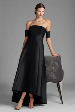 Agyness Gown - Black -Sachin and Babi US AGYNESS GOWN BLACK FRONT 2