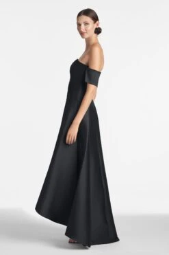 Agyness Gown - Black -Sachin and Babi US AGYNESS GOWN BLACK SIDE