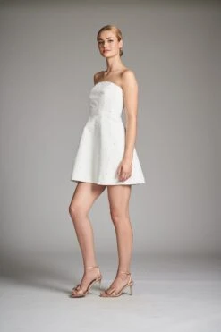 Alanna Dress - Ivory/Pearls -Sachin and Babi US ALANNADRESS IVORYPEARLS SIDE