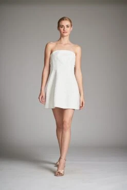 Alanna Dress - Ivory/Pearls -Sachin and Babi US ALANNADRESS WHITEPEARL FRONT