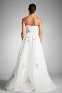 Anais Gown - White/Embroidered Floral -Sachin and Babi US ANAISGOWN WHITE BACK