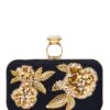 Embellished On The Rocks Clutch - Black -Sachin and Babi US BAG ONTHEROCKSCLUTCH BLACK FRONT