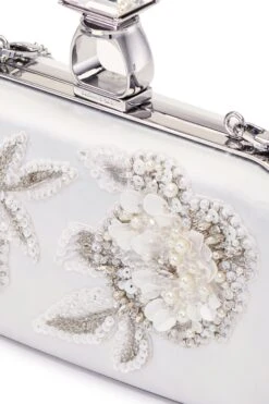 Embellished On The Rocks Clutch - Off White -Sachin and Babi US BAG ONTHEROCKSCLUTCH OFFWHITE DETAIL