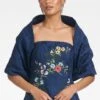 THE HUG SHAWL - MIDNIGHT JACQUARD CLOQUE -Sachin and Babi US BELLEDRESS HUGSHAWL MIDNIGHT FRONT 7a6ceda4 7970 49a4 a76b 8309a3a8a13f
