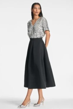 Bette Top - Silver -Sachin and Babi US BETTETOP LEIGHTONSKIRT SIDE