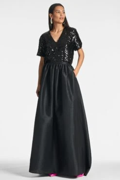 Sydney Skirt - Black -Sachin and Babi US BETTETOP SYDNEYSKIRT BLACK FRONT