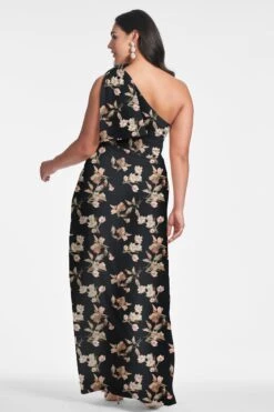 Chelsea Gown - Black Venetia Petal -Sachin and Babi US CHELSEAGOWN BLACKVENETIAPETALS BACK9