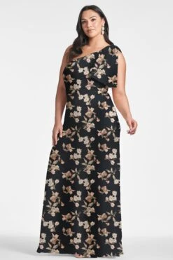 Chelsea Gown - Black Venetia Petal -Sachin and Babi US CHELSEAGOWN BLACKVENETIAPETALS SIDE7