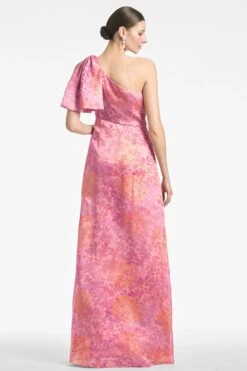 Chelsea Gown - Pastel Sunset Hydrangea -Sachin and Babi US CHELSEAGOWN LIGHTSUNSETHYDRANGEA BACK