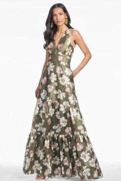 Rori Gown - Moss Magnolia -Sachin and Babi US F231G06 381 2