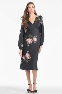 Lola Dress - Noir Blossom -Sachin and Babi US F241D46 004