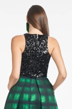 Sequin Lexi Top - Black -Sachin and Babi US F242S05 303 4 DETAIL