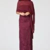 EMBELLISHED EMMY SCARF - BORDEAUX 1 EMBELLISHED EMMY SCARF - BORDEAUX -Sachin and Babi US F252G28 602 6