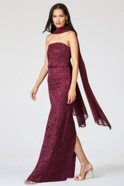 EMBELLISHED EMMY SCARF - BORDEAUX -Sachin and Babi US F252G28 602 6 1