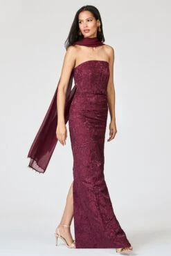 EMBELLISHED EMMY SCARF - BORDEAUX -Sachin and Babi US F252G28 602 7