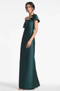 Ines Gown - Forest Green -Sachin and Babi US INESGOWN FORESTGREEN SIDE