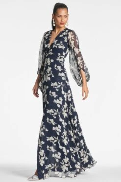 Jenny Gown - Navy Venetia Petal -Sachin and Babi US JENNYGOWN NAVYVENETIAPETAL SIDE2 0c97a1ae b3fa 4e5a a82d a9d0e6e194c3