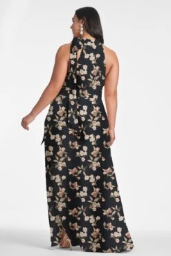 Kayla Gown - Black Venetia Petal -Sachin and Babi US KAYLAGOWN BLACKVENETIAPETALS BACK5