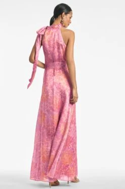Kayla Gown - Pastel Sunset Hydrangea -Sachin and Babi US KAYLAGOWN LIGHTSUNSETHYDRANGEA BACK