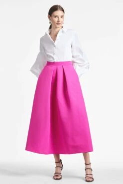 Leighton Skirt - Cerise -Sachin and Babi US LEIGHTONSKIRT CERISE FRONT2