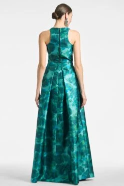 Lexie Top - Emerald Watercolor Floral -Sachin and Babi US LEXIETOP AVASKIRT EMERALDWATERCOLORFLORAL BACK