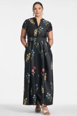 Marta Gown - Noir Bouquet -Sachin and Babi US MARTAGOWN NOIRBOUQUET FRONT2