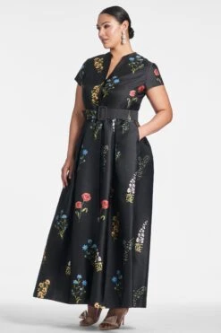 Marta Gown - Noir Bouquet -Sachin and Babi US MARTAGOWN NOIRBOUQUET SIDE