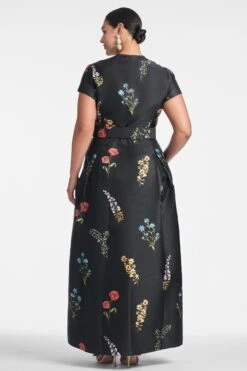 Marta Gown - Noir Bouquet -Sachin and Babi US MARTAGOWN NOIRBOUQUET BACK