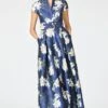 EMBELLISHED MARTA GOWN - NAVY NARCISSUS -Sachin and Babi US Martawbelt