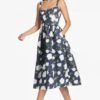 Olena Dress - Navy/Ivory Moonlit Garden -Sachin and Babi US OLENADRESS NAVYIVORYMOONLITGARDEN SIDE3