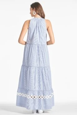 Positano Dress - Pinstripe -Sachin and Babi US POSITANODRESS PINSTRIPE BACK