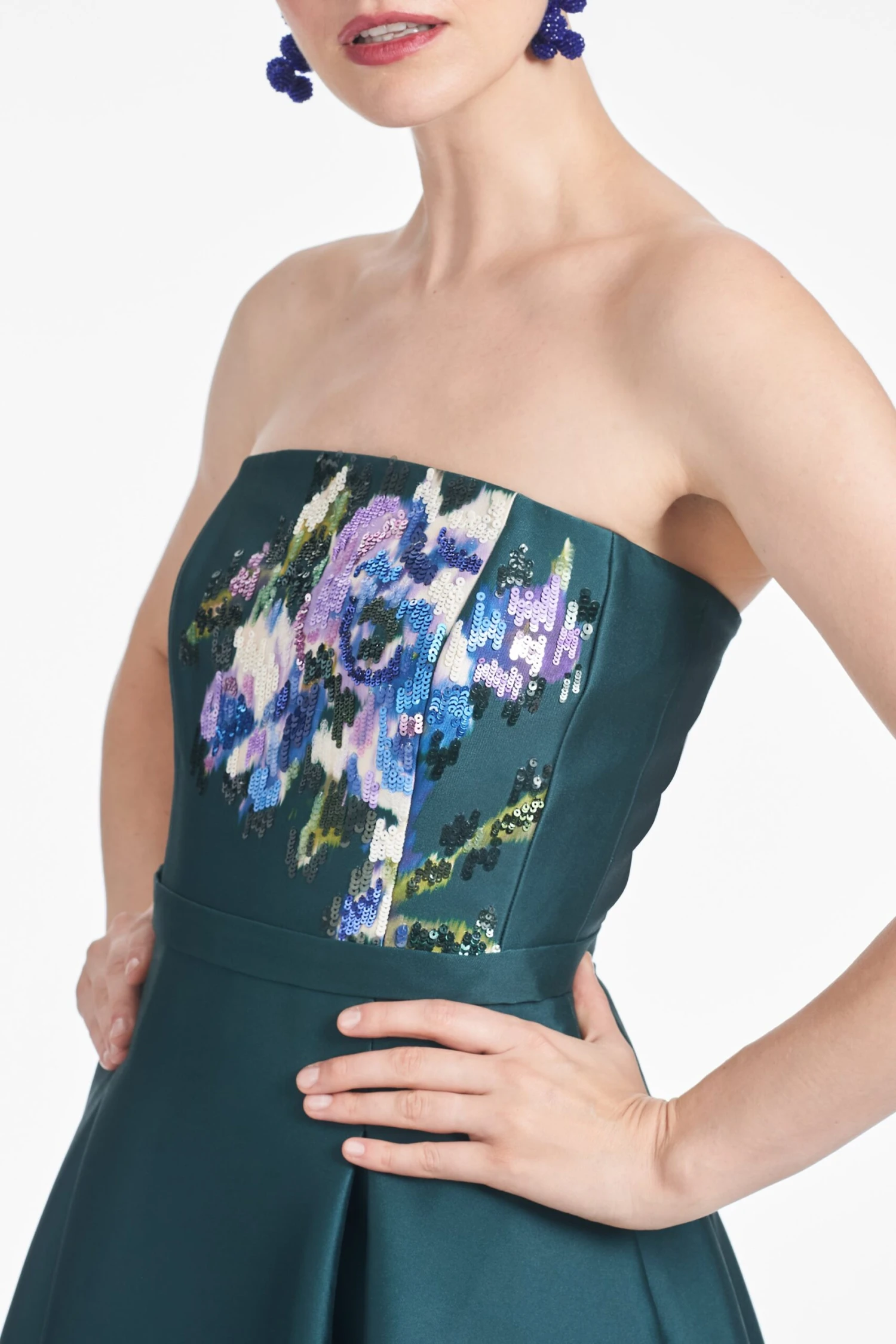 Shay Dress - Forest Green Placement Ikat 5 Shay Dress - Forest Green Placement Ikat - Image 3