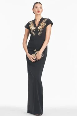 Hudson Gown - Black -Sachin and Babi US R251G12 001 2