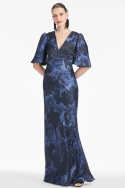 Mae Gown - Deep Ocean Bouquet -Sachin and Babi US R251G25 405 3