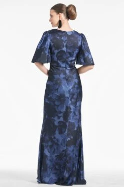 Mae Gown - Deep Ocean Bouquet -Sachin and Babi US R251G25 405 4