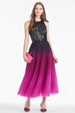 Maxine Skirt - Plum Ombre -Sachin and Babi US R252S02 504 11