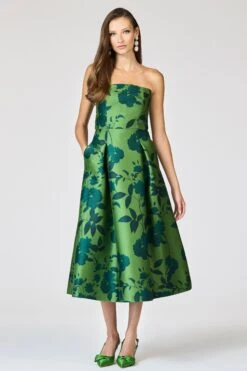 SHAY DRESS - EMPRESS GREEN ROSES