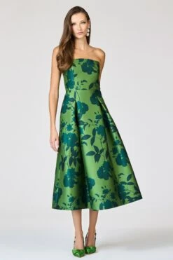 SHAY DRESS - EMPRESS GREEN ROSES -Sachin and Babi US R261D05 353