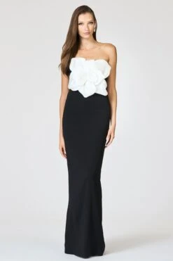 MARIST GOWN - IVORY BLACK -Sachin and Babi US R261G12 001 3