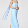 EMBELLISHED EMMY SCARF - ICE BLUE -Sachin and Babi US R261J07 458