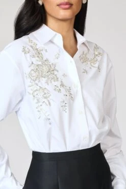 EMBELLISHED TATIA TOP - WHITE -Sachin and Babi US R261S01 001 6