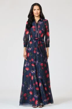 EMBELLISHED ADDISON GOWN - MIDNIGHT JARDIN -Sachin and Babi US R262G17 418 2
