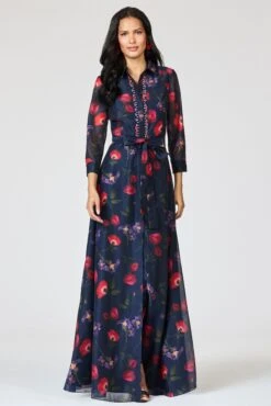 EMBELLISHED ADDISON GOWN - MIDNIGHT JARDIN -Sachin and Babi US R262G17 418 3