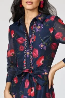 EMBELLISHED ADDISON GOWN - MIDNIGHT JARDIN -Sachin and Babi US R262G17 418 9