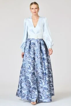 ZOE GOWN - CELESTIAL BLUE/FROZEN FLORA