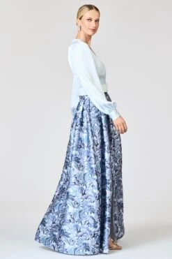ZOE GOWN - CELESTIAL BLUE/FROZEN FLORA -Sachin and Babi US R262G26 451 6