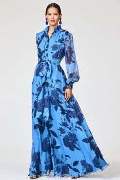 EMBROIDERED CASSANDRA GOWN - CELESTIAL BLOOMS -Sachin and Babi US R262G32 465 6