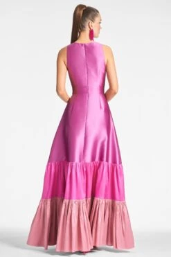 Rori Gown - Fuchsia/Multi -Sachin and Babi US RORIGOWN PINK BACK d72d4dae b602 4313 b093 b8cfc65e2475