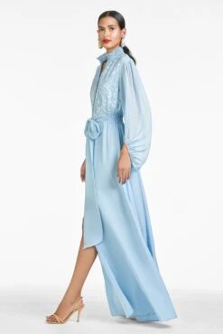 Beatrix Gown - Chambray Blue -Sachin and Babi US S221G13F 455 BEATRIXGOWN CHAMBRAYBLUE SIDE 1 b211dc0b e3d3 420c a403 b8865a28fbe3
