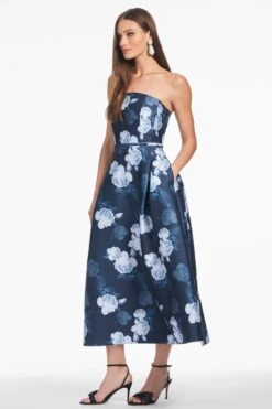 SHAY DRESS - MIDNIGHT GLACIAL ROSE -Sachin and Babi US S251D38 003 5